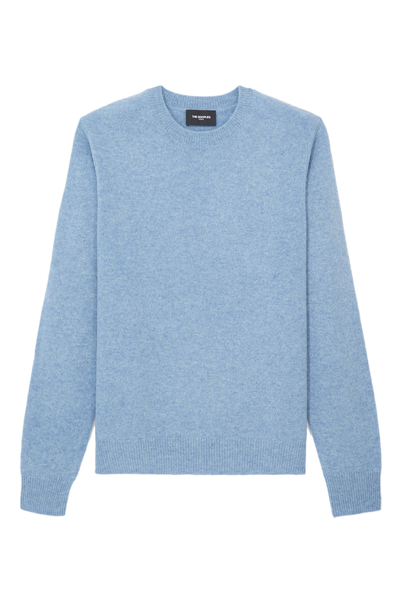 The Kooples - Round Neck Sweater Blue - Man