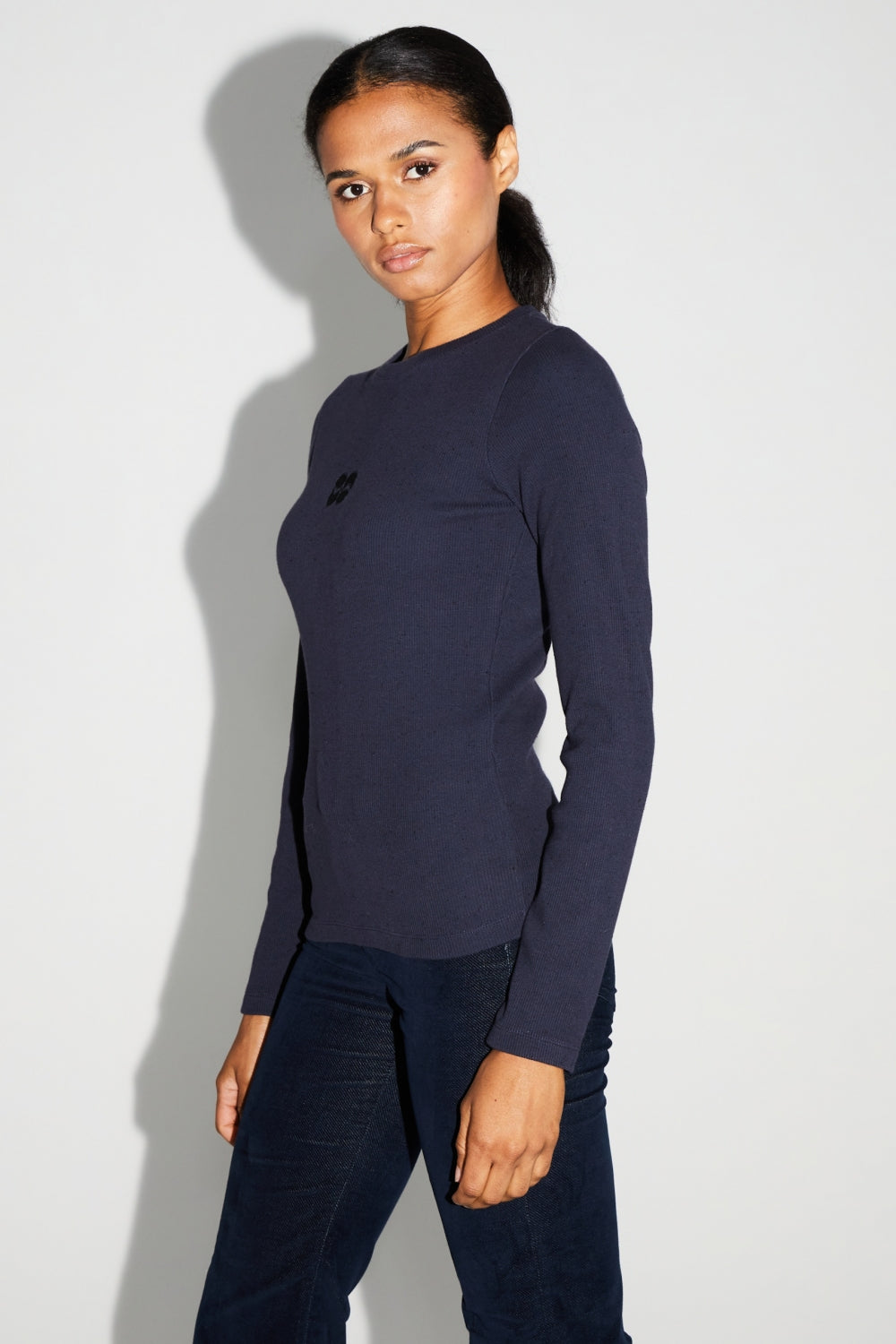 T-Shirt Hugo Navy Moucheté Fabriqué Au Portugal