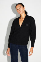 Cardigan Mira Black 100% Laine Extra Vierge Fabriqué Au Portugal