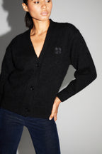 Cardigan Mira Black 100% Laine Extra Vierge Fabriqué Au Portugal