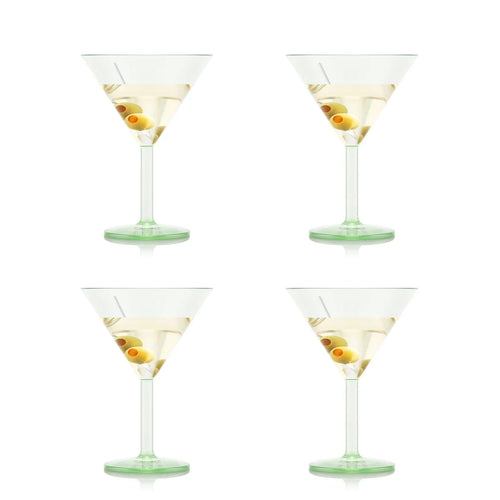4 Verres À Martini En Plastique, Réutilisable, 0.18 L - Pistachio