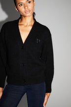 Cardigan Mira Black 100% Laine Extra Vierge Fabriqué Au Portugal