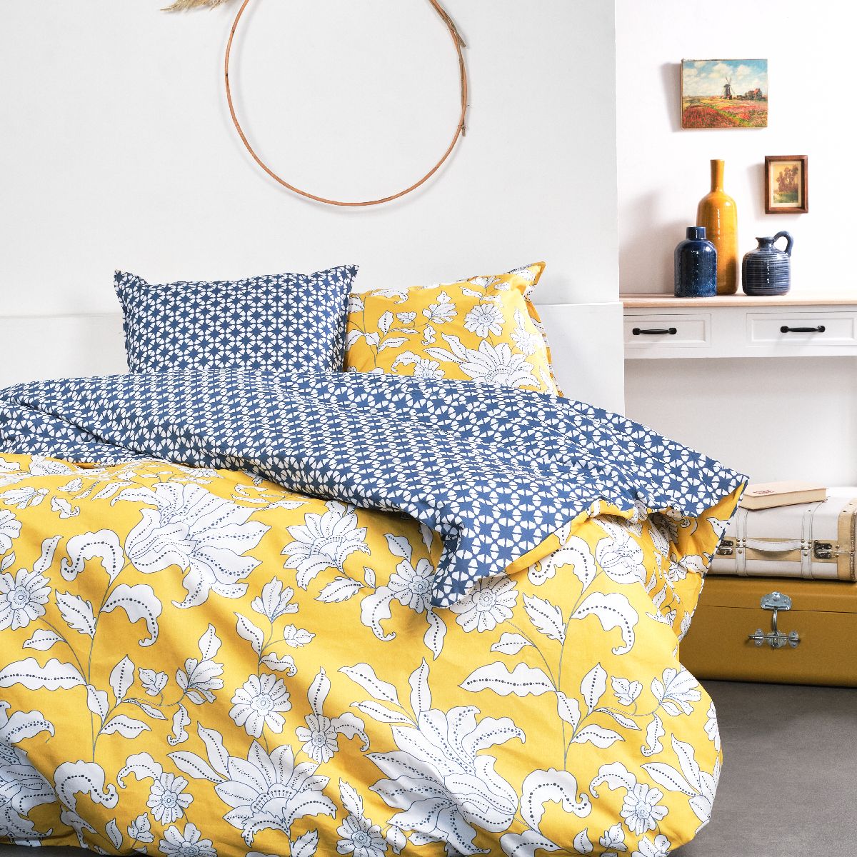 Sunshine - Parure De Lit Motif 11.34 - Jaune