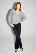 Cardigan Mira Grey 100% Laine Extra Vierge Fabriqué Au Portugal