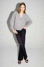 Cardigan Mira Grey 100% Laine Extra Vierge Fabriqué Au Portugal