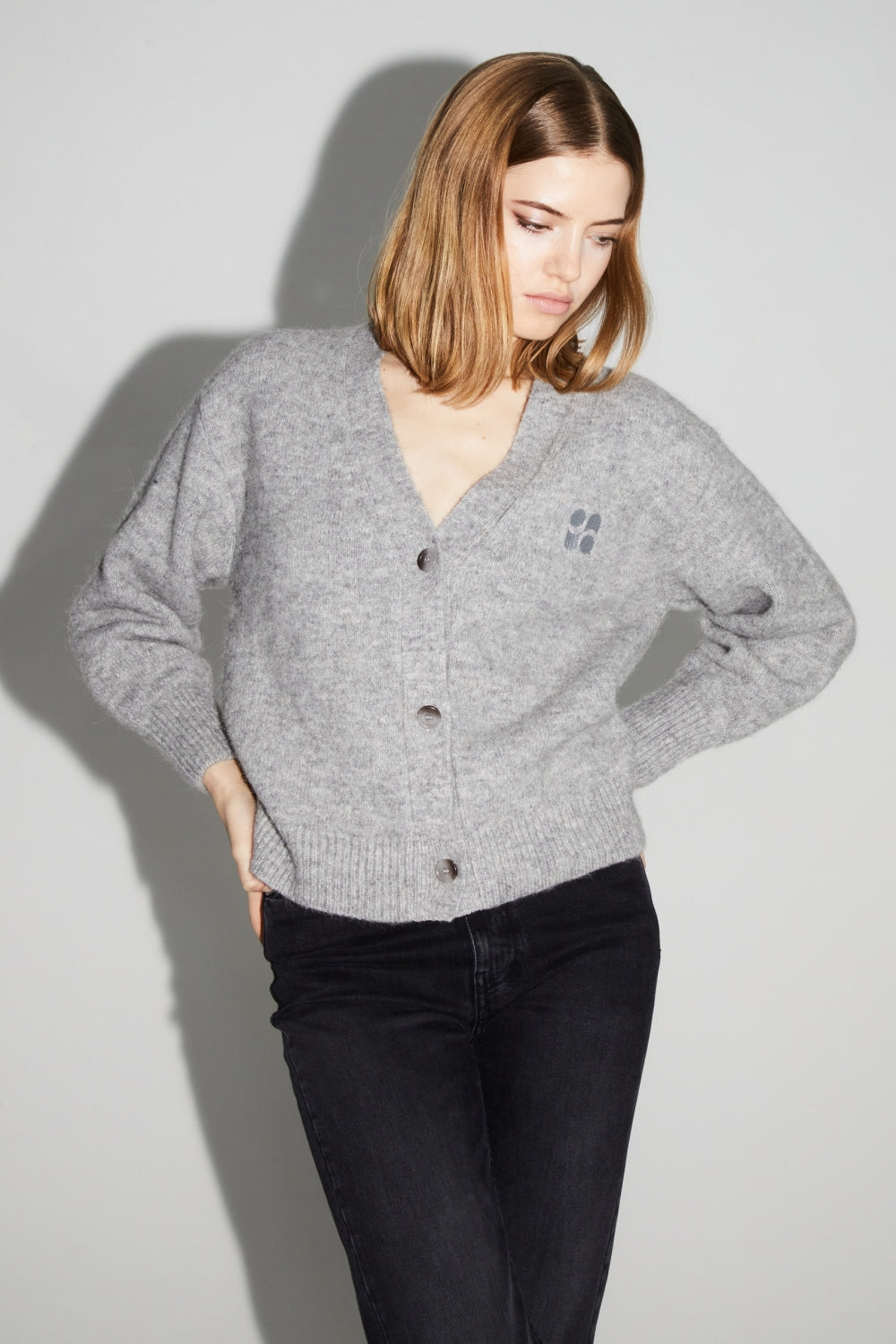 Cardigan Mira Grey 100% Laine Extra Vierge Fabriqué Au Portugal
