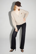 Cardigan Mira Beige 100% Laine Extra Vierge Fabriqué Au Portugal
