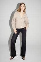 Cardigan Mira Beige 100% Laine Extra Vierge Fabriqué Au Portugal