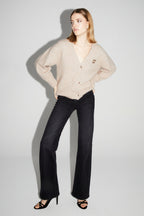 Cardigan Mira Beige 100% Laine Extra Vierge Fabriqué Au Portugal