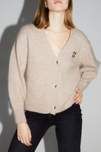 Cardigan Mira Beige 100% Laine Extra Vierge Fabriqué Au Portugal