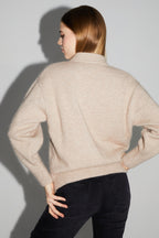 Cardigan Mira Beige 100% Laine Extra Vierge Fabriqué Au Portugal