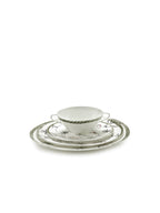 Midnight Flowers - Lot De 2 Soucoupes Pour Consommé - Porcelaine Bone China - Fiore Rosa
