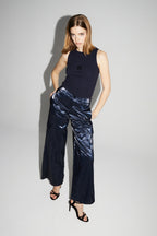 Pantalon Cargo Nolan Mercurio Blue Fabriqué En Italie