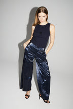 Pantalon Cargo Nolan Mercurio Blue Fabriqué En Italie