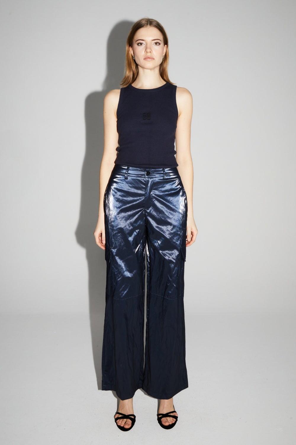 Pantalon Cargo Nolan Mercurio Blue Fabriqué En Italie