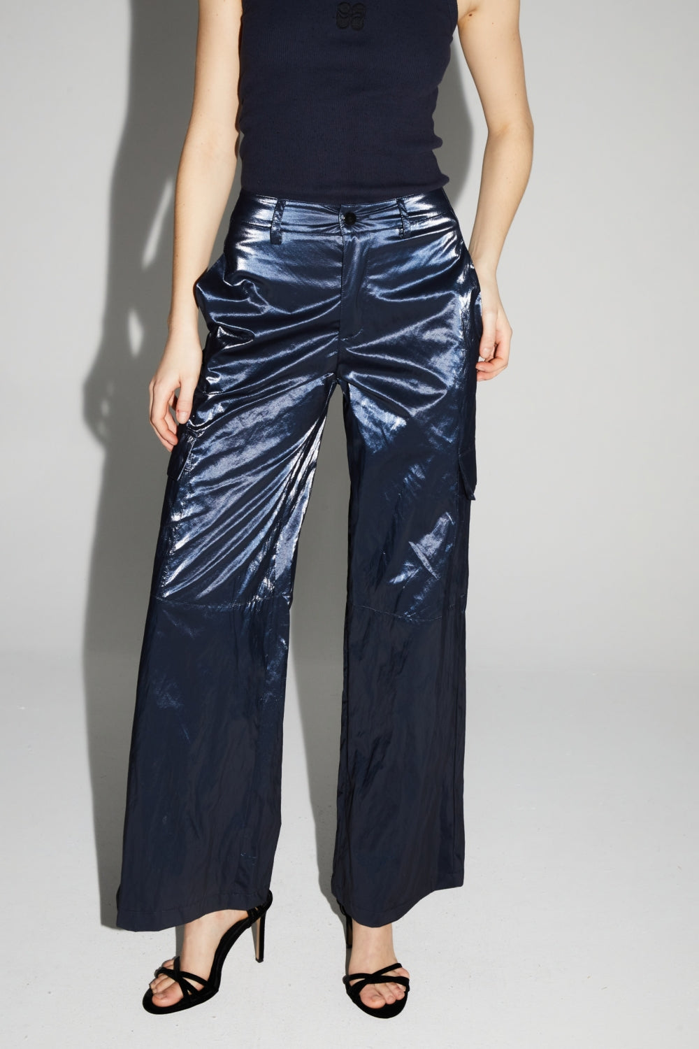 Pantalon Cargo Nolan Mercurio Blue Fabriqué En Italie