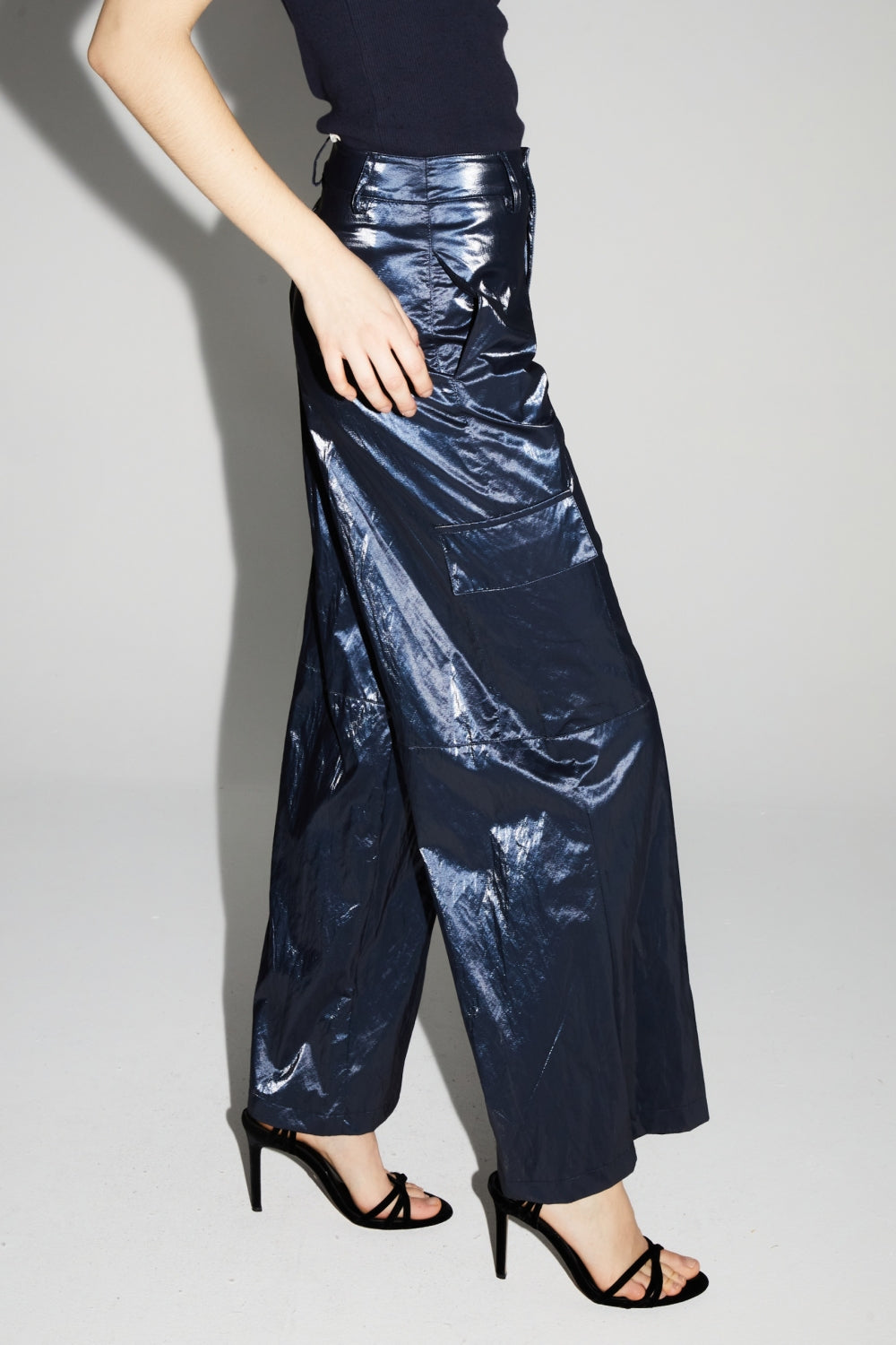 Pantalon Cargo Nolan Mercurio Blue Fabriqué En Italie