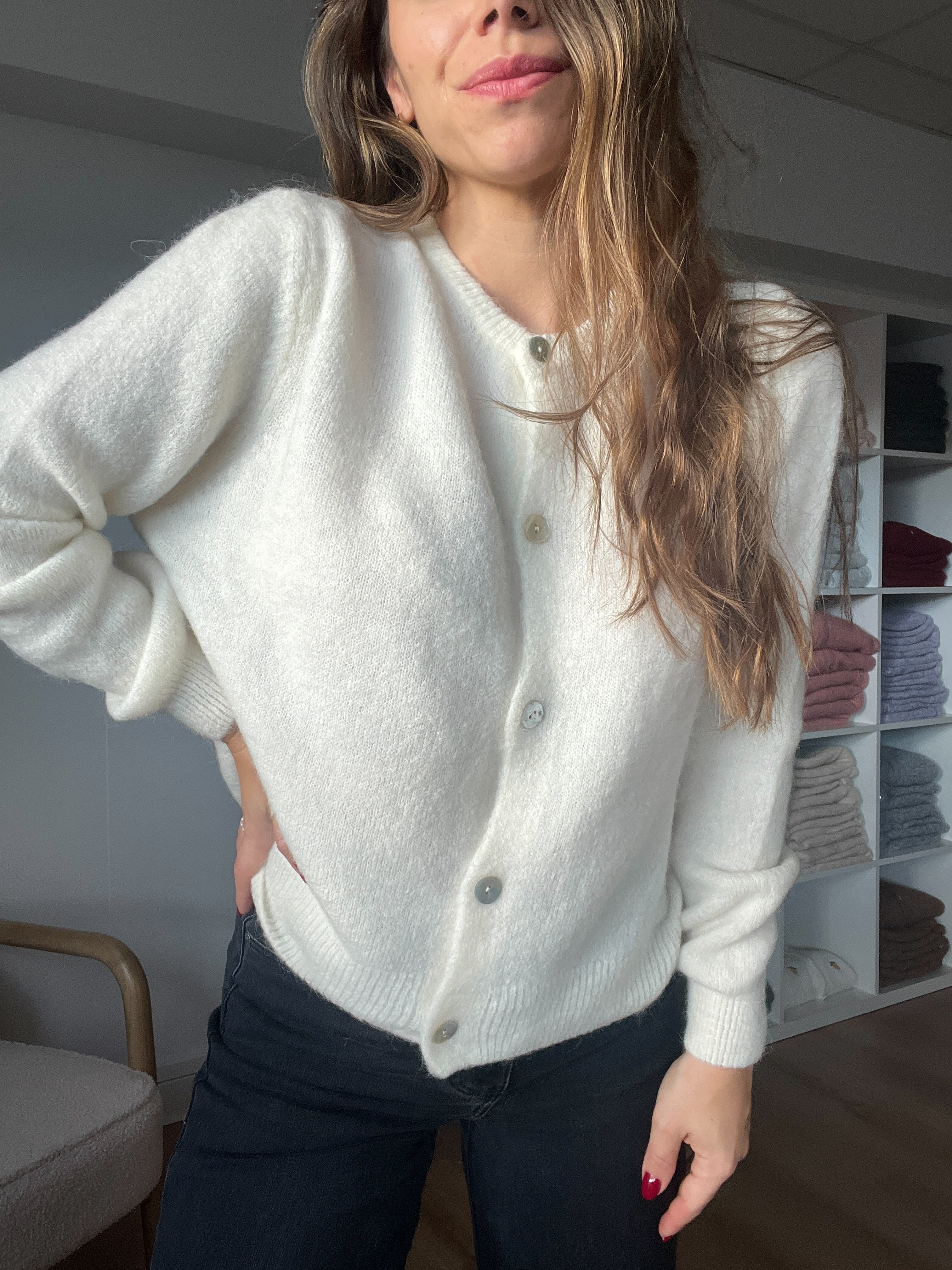 Prenda de punto de lana Léonie crudo