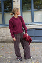 Gonzague Vichy Pants Burgundy/Grey