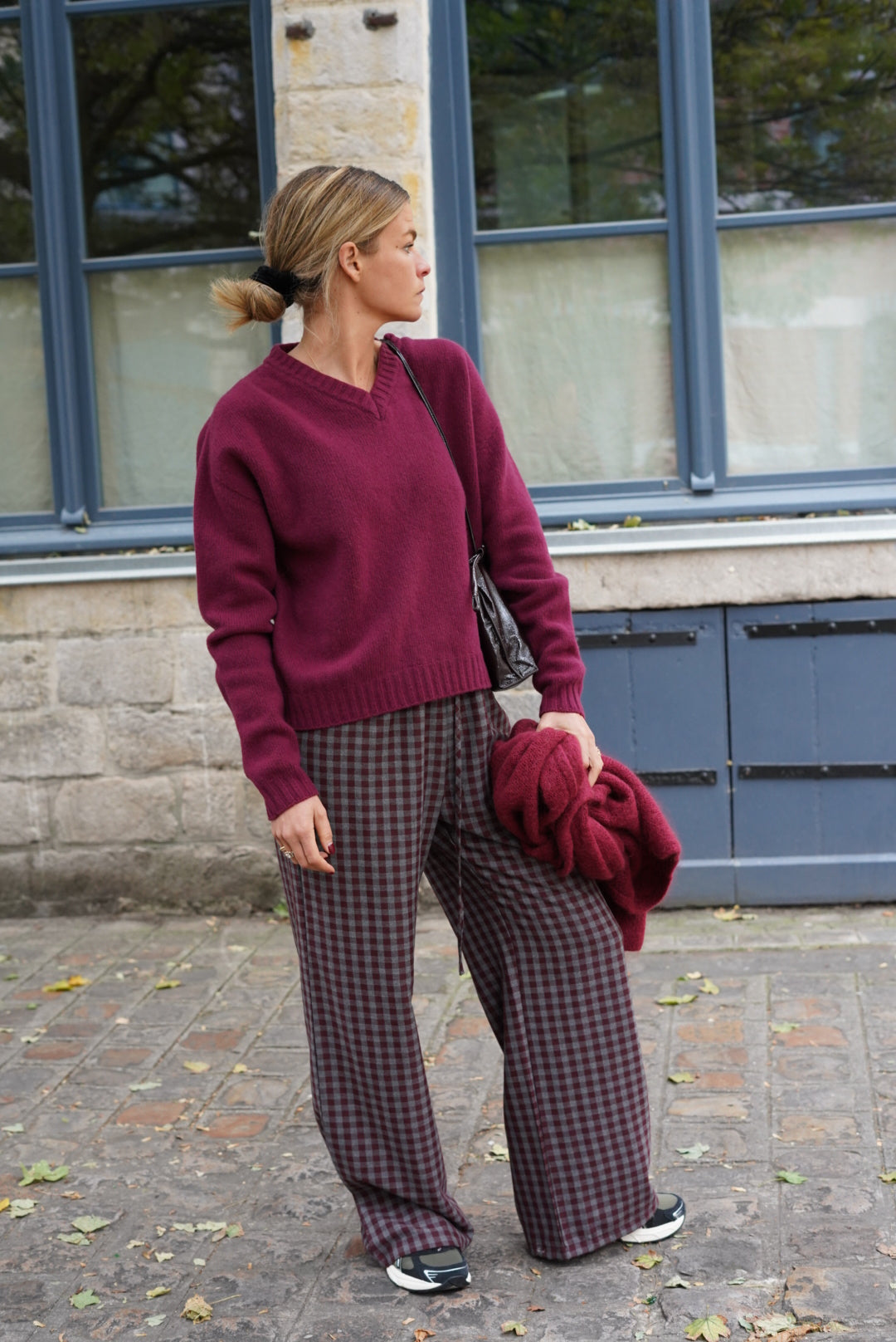 Gonzague Vichy Pants Burgundy/Grey