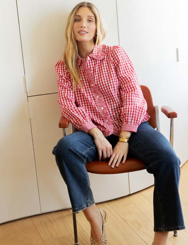Sana Red Gingham Shirt