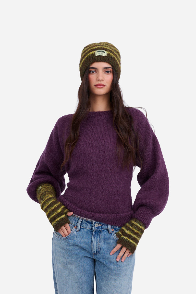 Bonnet Duveteux Vert Et Citron Vert