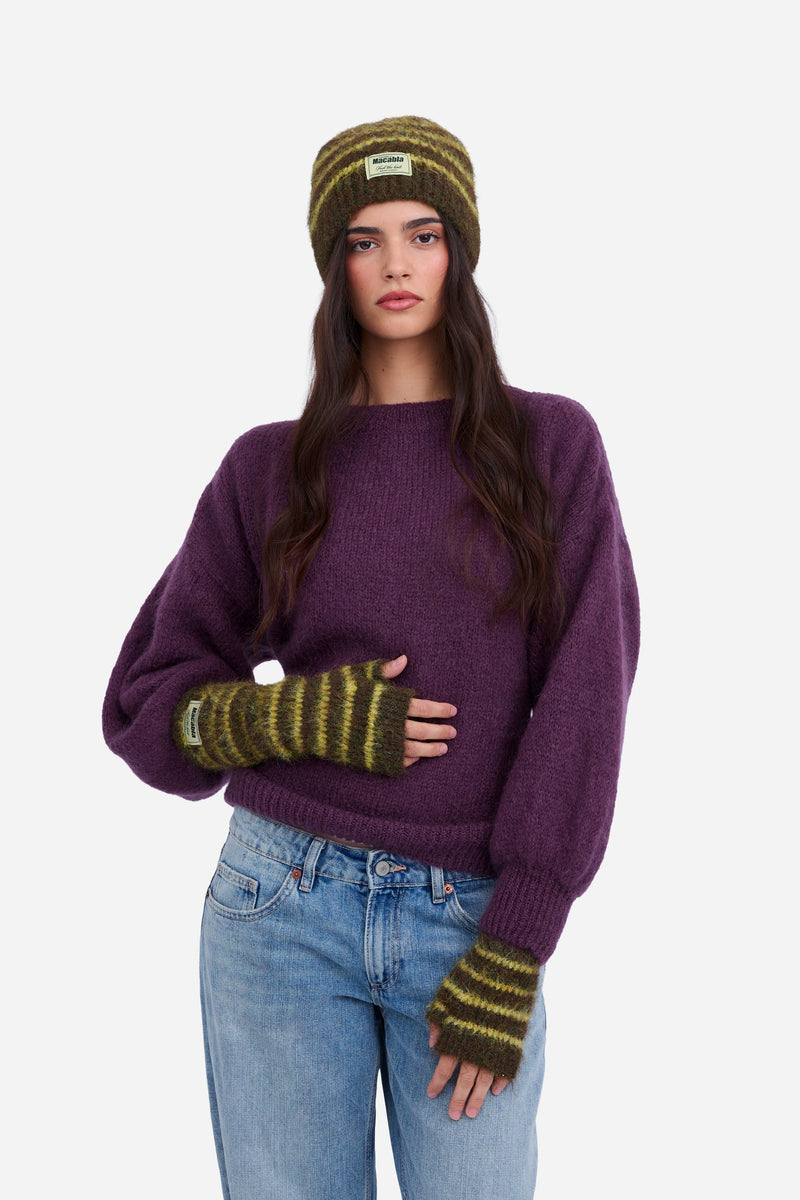 Moufles Duveteuses Vertes Et Citron Vert