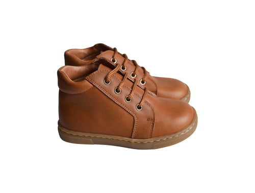 Chaussures Garçon Souples À Lacets Achille - Cuir Camel - Garçon