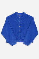 Blouson Aviateur En Velours Côtelé Bleu