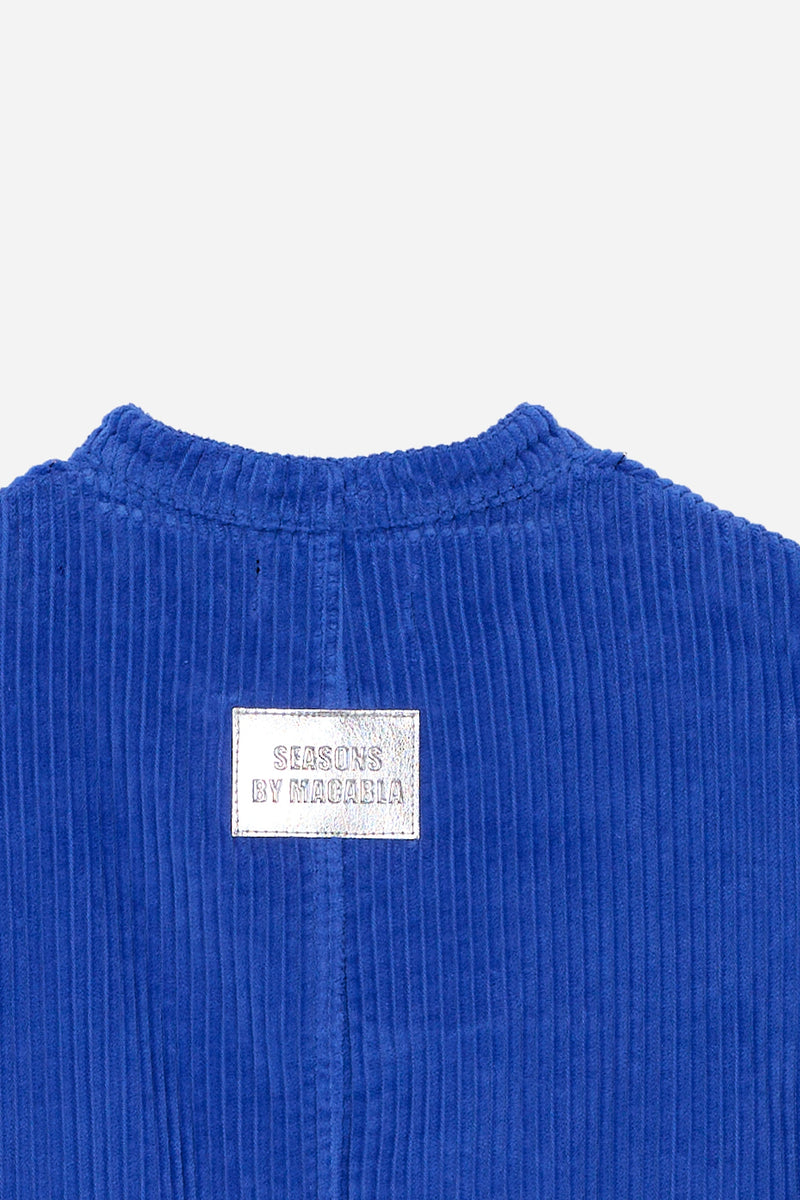 Blouson Aviateur En Velours Côtelé Bleu