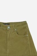 Pantalon Bouffant En Velours Côtelé Vert