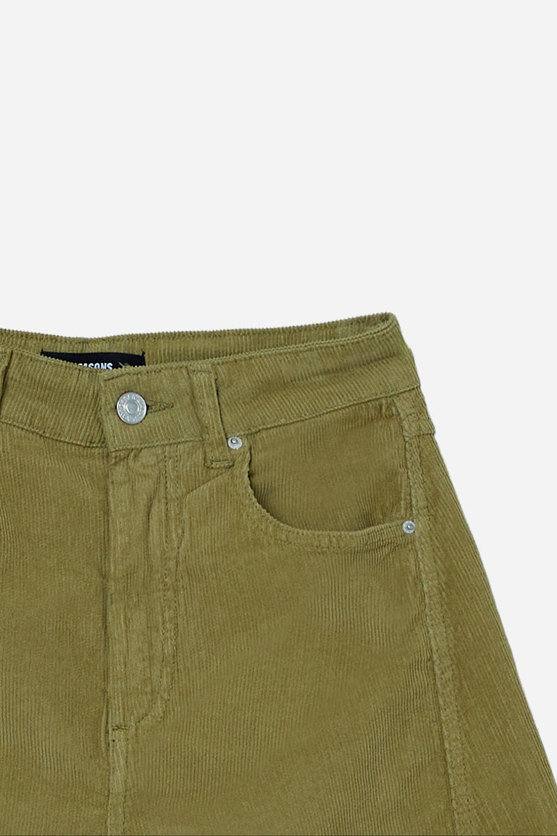 Pantalon Bouffant En Velours Côtelé Vert