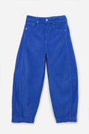 Pantalon Bouffant En Velours Côtelé Bleu