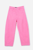 Pantalon Bouffant En Velours Côtelé Rose