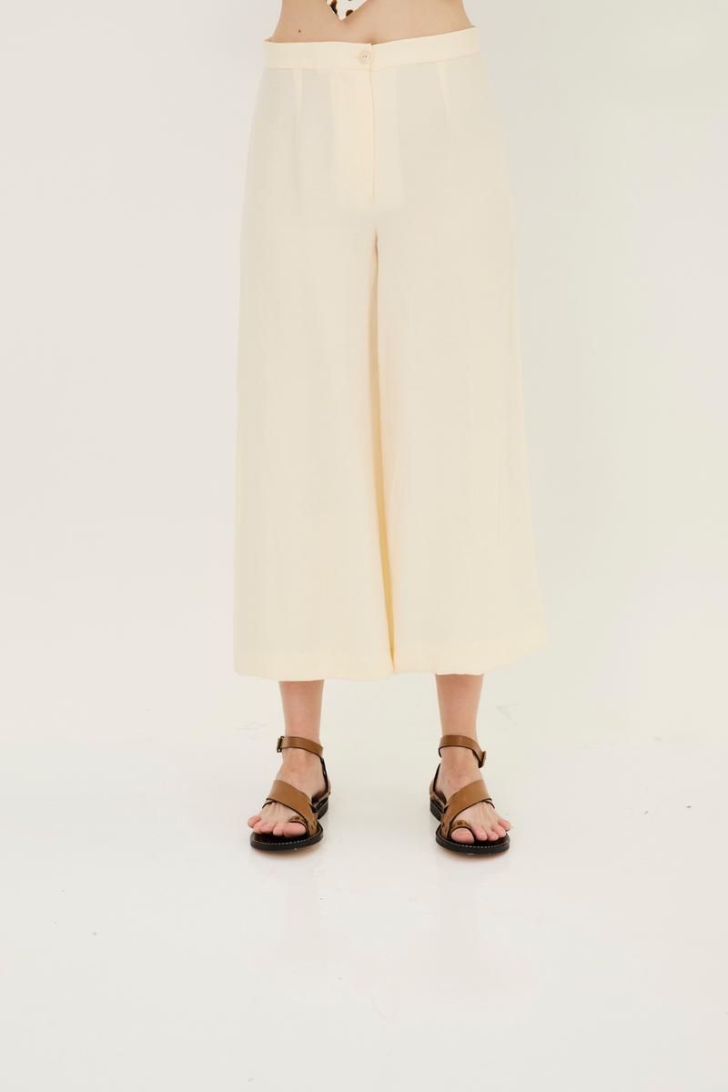 Pantalon Chine Jade Écru