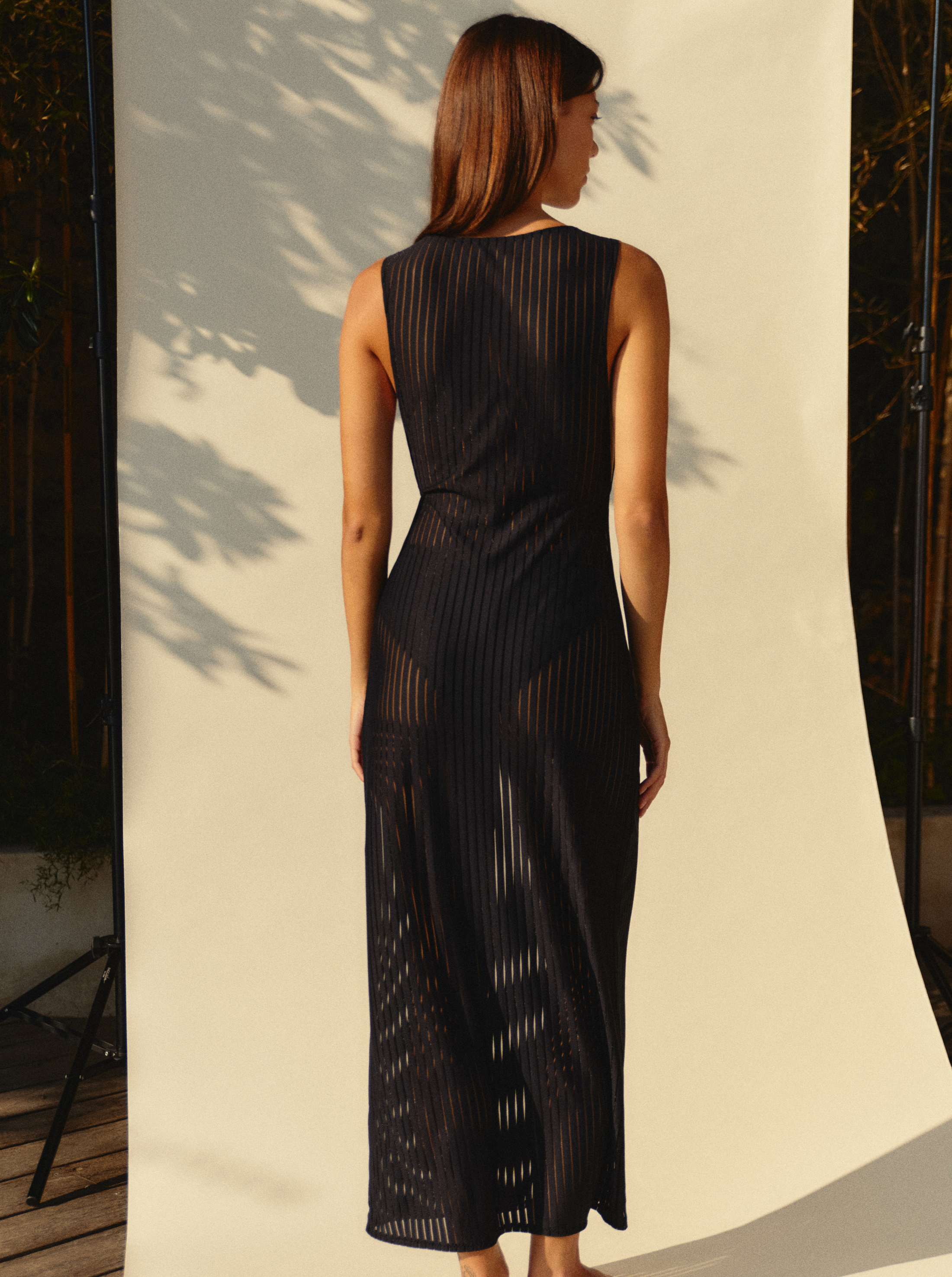 Robe Black Stripes longue