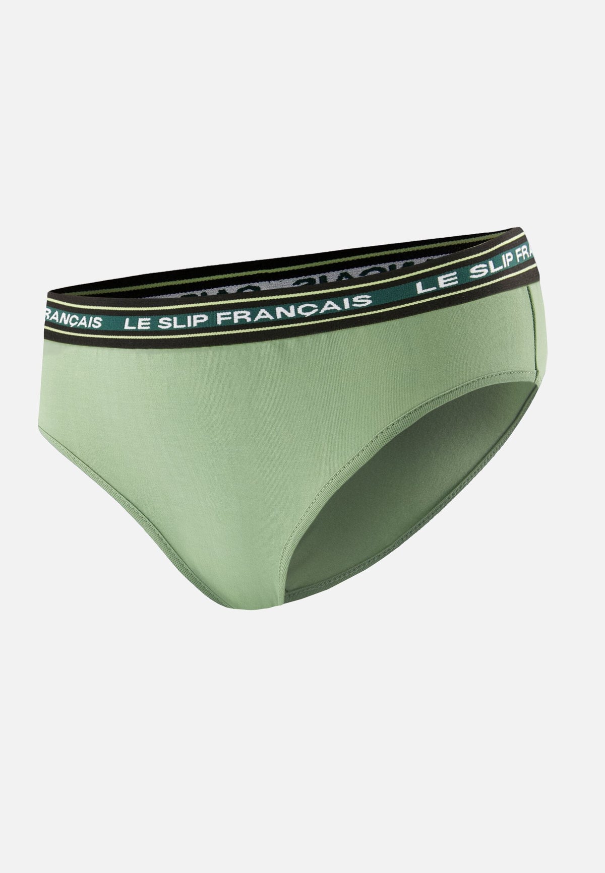 Cotton High-Waisted Rieuse Briefs - Sage Green