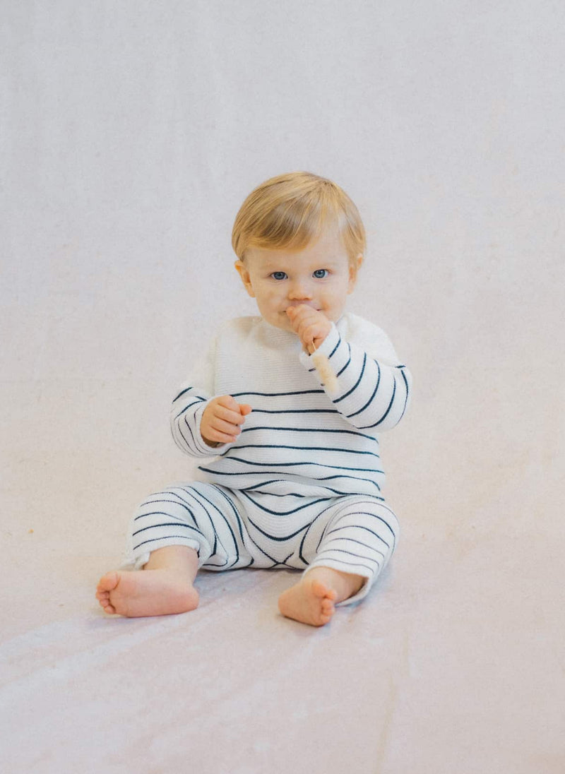 Combinaison Marinière Les Basiques - Écru À Rayures Marines