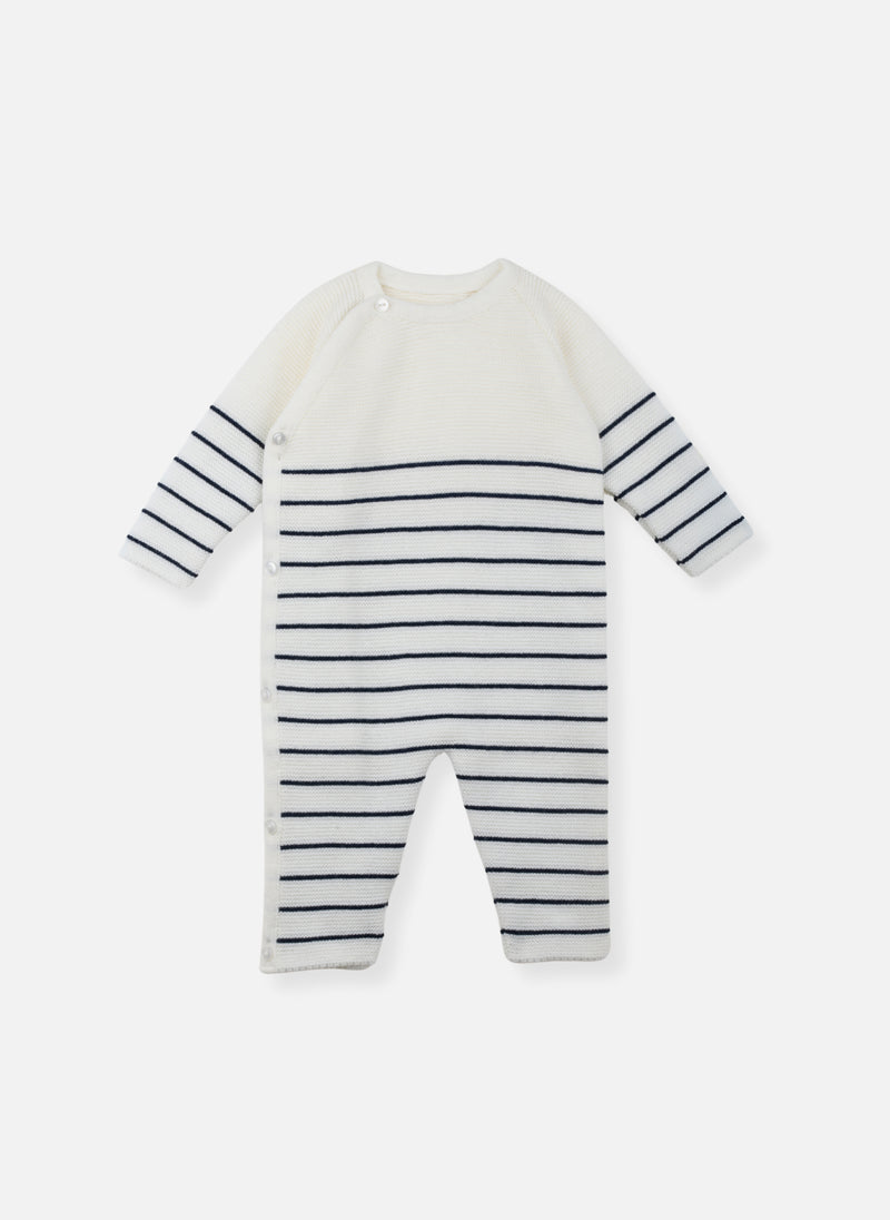 Combinaison Marinière Les Basiques - Écru À Rayures Marines