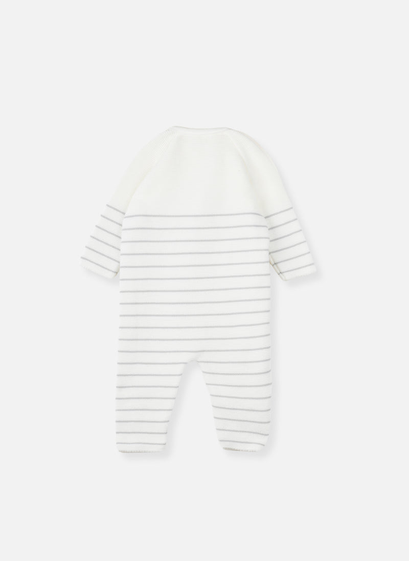 Combinaison Marinière - Écru À Rayure Gris Clair
