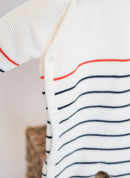 Combinaison Marinière Les Basiques - Écru À Rayure Marine/Coquelicot