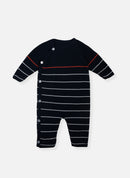 Combinaison Rayée Éco - Responsable - Marine À Rayure Écru/Coquelicot