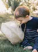 Combinaison Rayée Éco - Responsable - Marine À Rayure Écru/Coquelicot