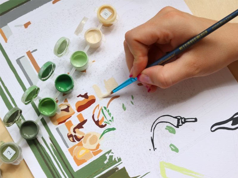 Paint By Number Box - Small Brush - Parisian Bakeries By Ananya Bhandari
