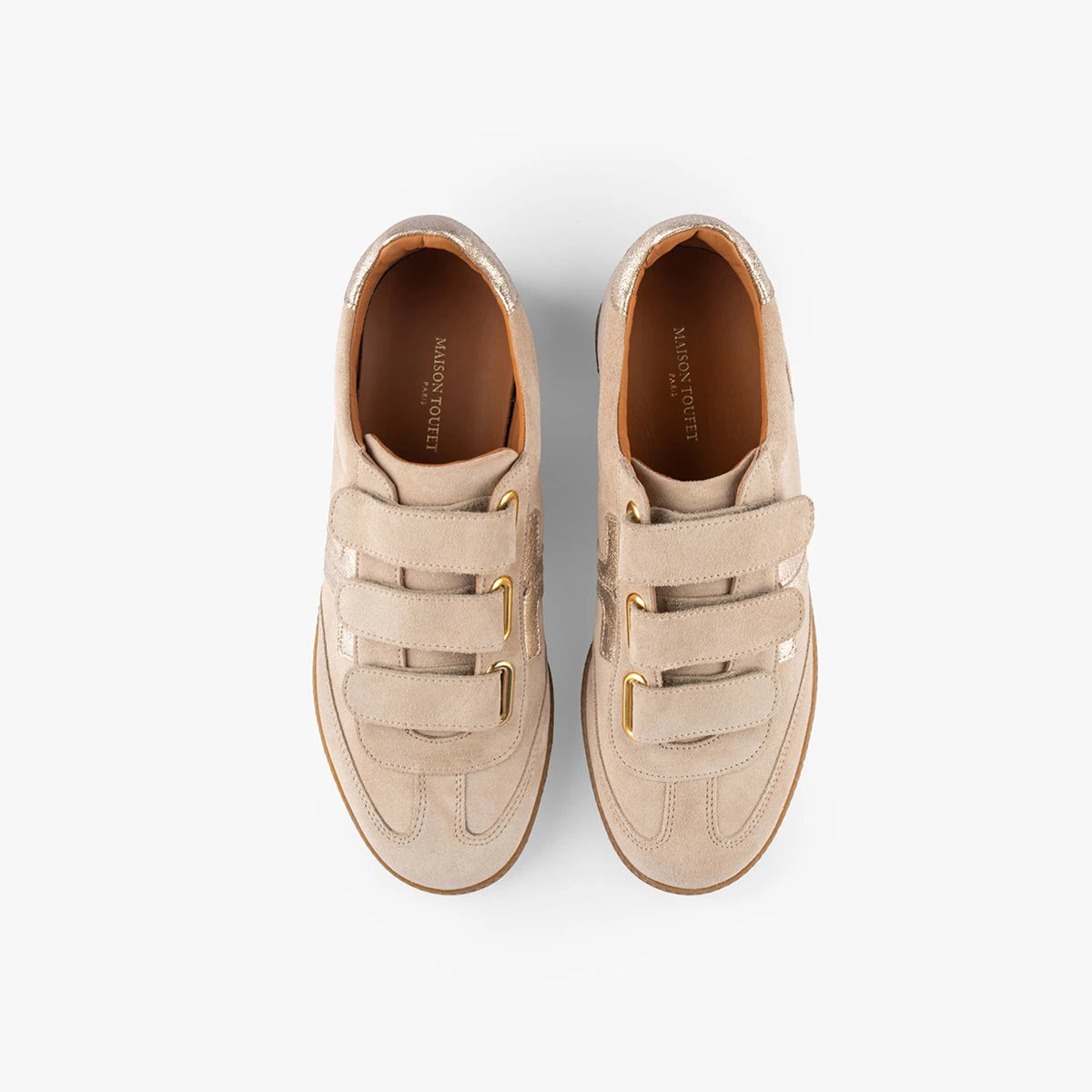 Sneakers Susanna - Pelle scamosciata - Beige / Dorato