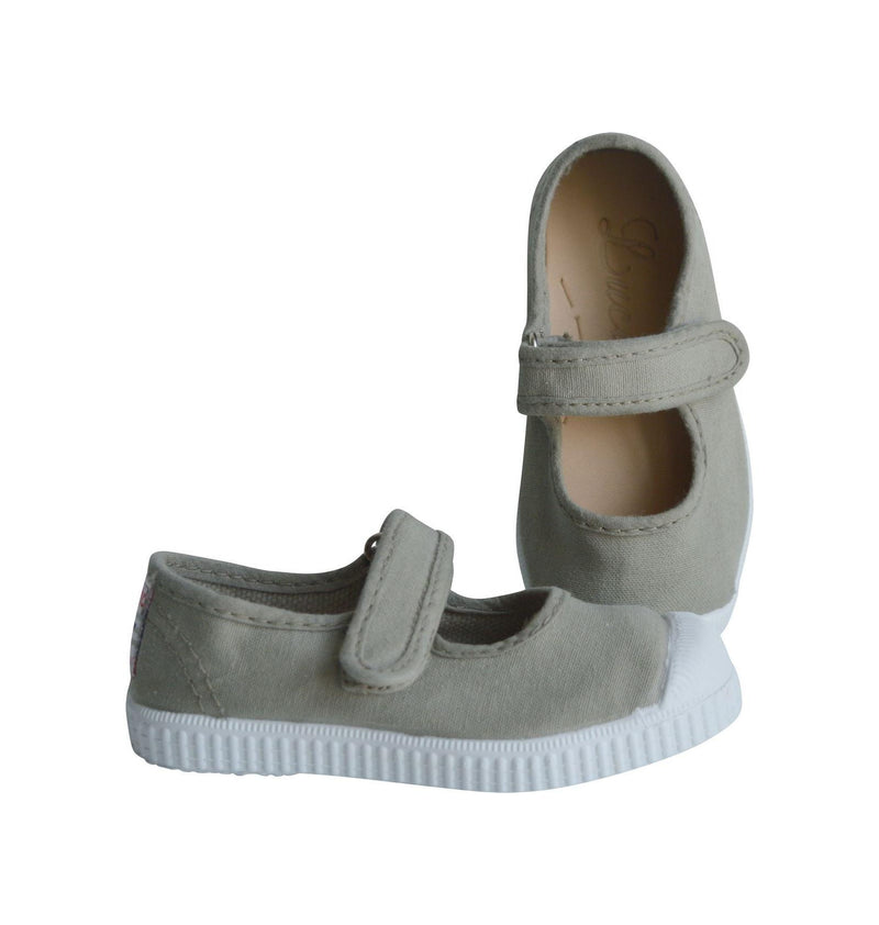 Chaussures En Toiles Ballerines Babies Scratch - Vert De Gris - Fille