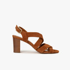 Sandali Flavia - Velluto - Cognac