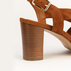 Sandali Flavia - Velluto - Cognac