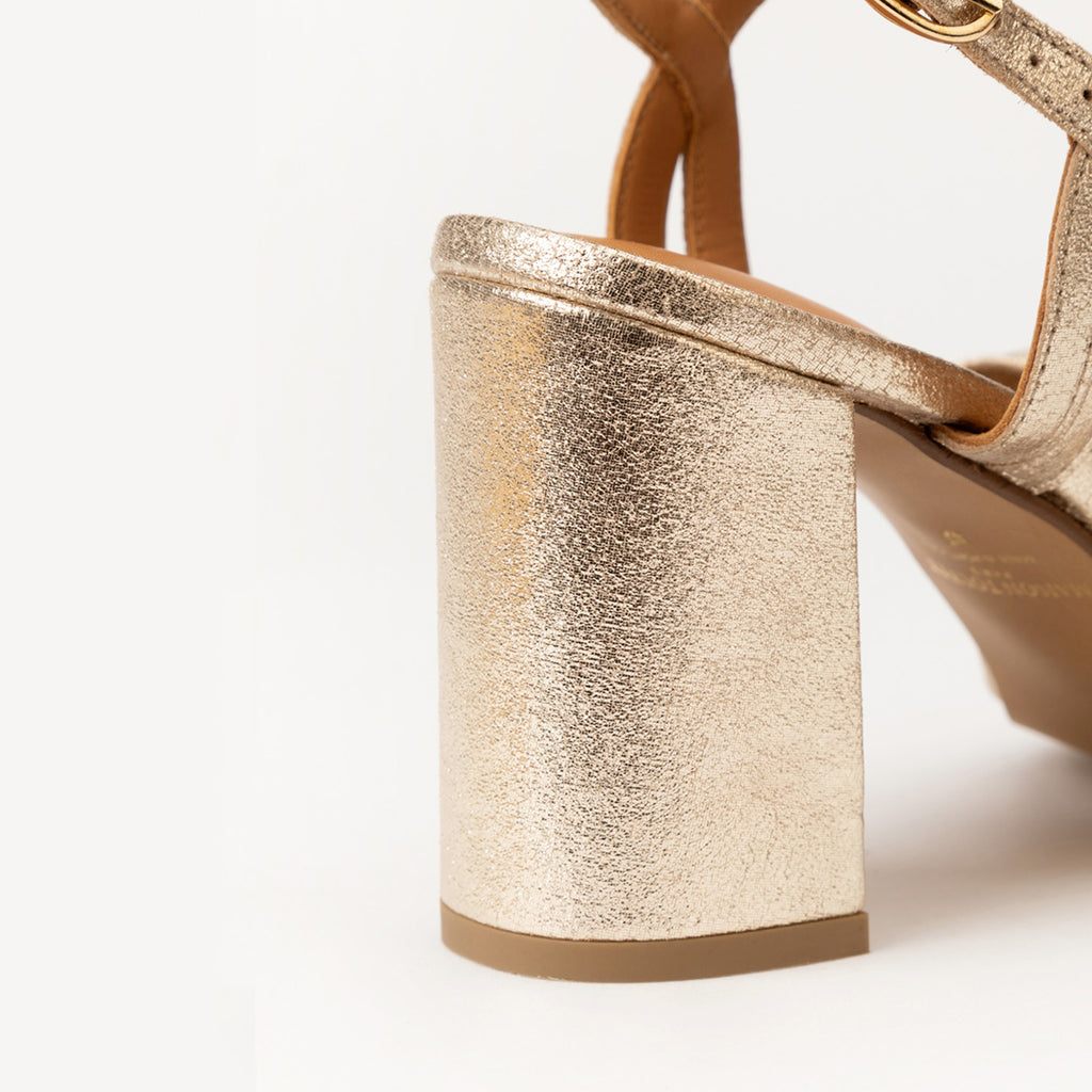 Sandali Gloria - Pelle glitterata - Oro chiaro