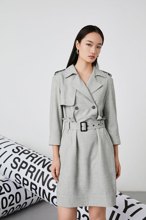 Lily - Robe - Gris Blanchâtre